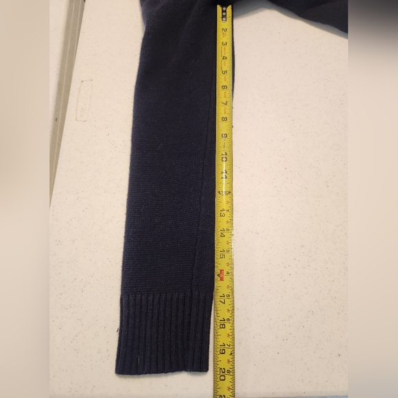 Abercrombie & Fitch Cardigan‎ Mens M Navy Letterman Sweater University Logo - Picture 10 of 11